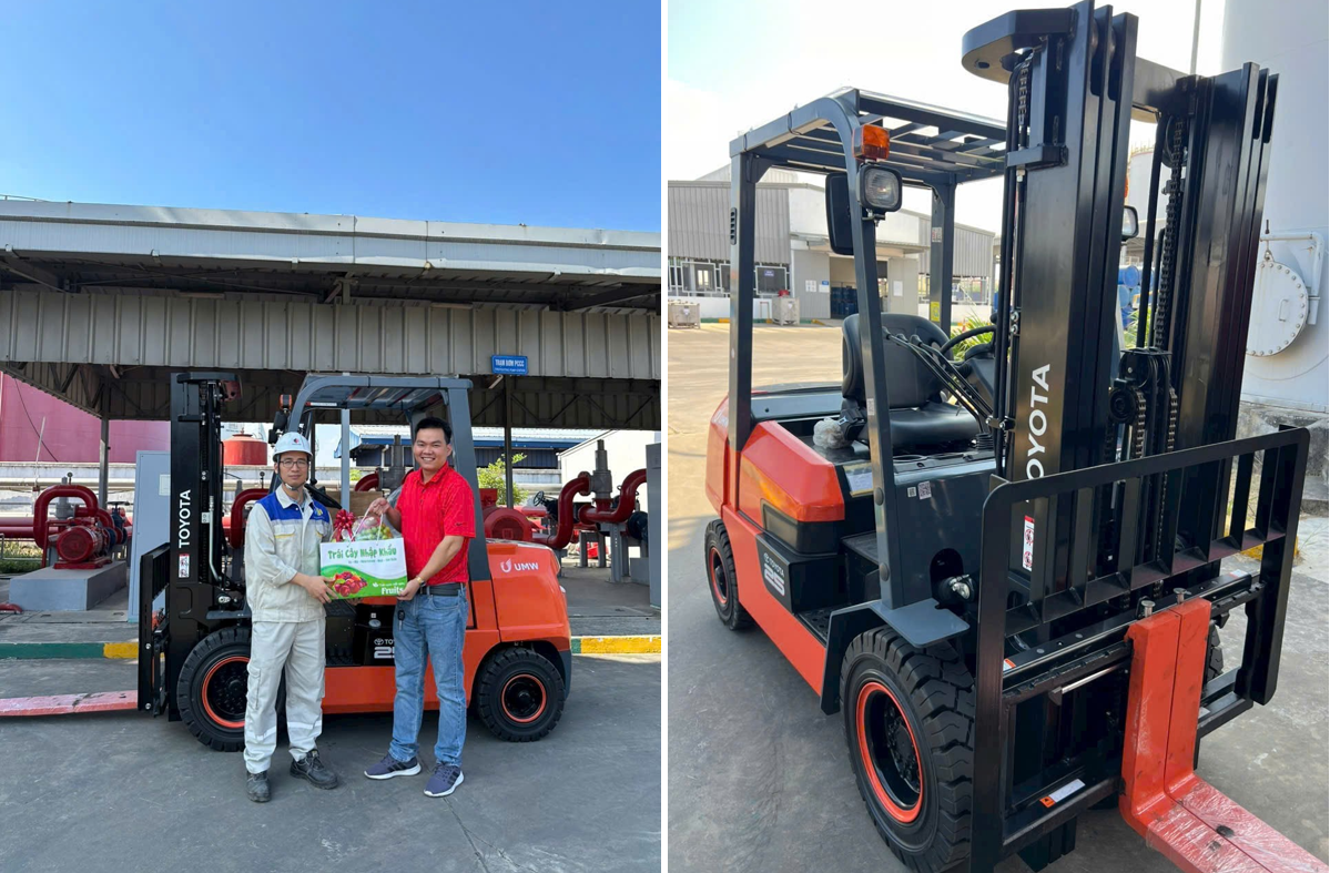 Hình ảnh bàn giao xe nâng dầu Toyota 2.5 tấn tại KCN Deep C, Hải Phòng