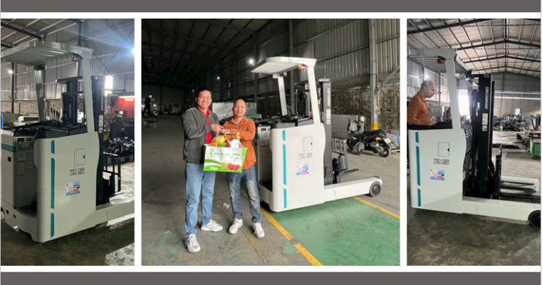 KBC bàn giao xe nâng reach truck Nichiyu 2.5 tấn khung nâng 3000mm tại Hải Phòng - Xe nâng điện reach truck Nichiyu nhập khẩu Nhật Bản nguyên bản.
