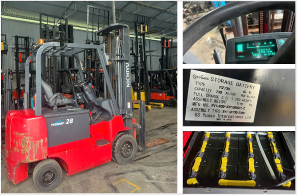 Xe nâng điện Nichiyu 2.8 tấn, khung nâng 5700mm, nhập khẩu Nhật Bản, giá tốt. Liên hệ ngay để được tư vấn chi tiết!