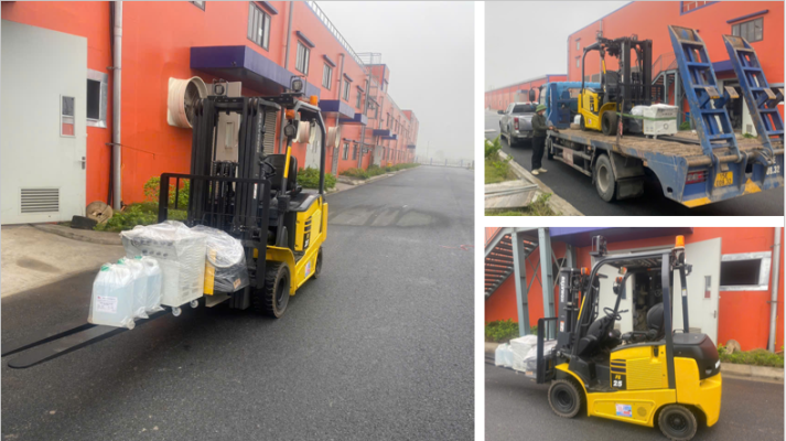 Hình ảnh bàn giao xe nâng điện Komatsu 2.5 tấn FB25, khung nâng 3000mm tại Quỳnh Phụ, Thái Bình