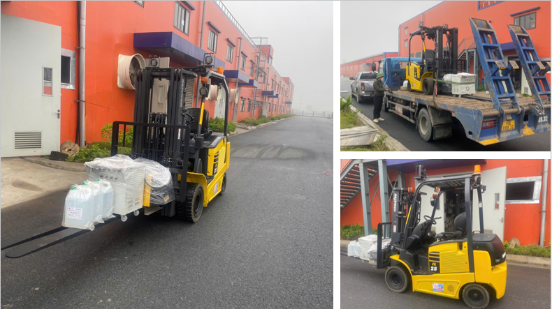 Hình ảnh bàn giao xe nâng điện Komatsu 2.5 tấn FB25, khung nâng 3000mm tại Quỳnh Phụ, Thái Bình