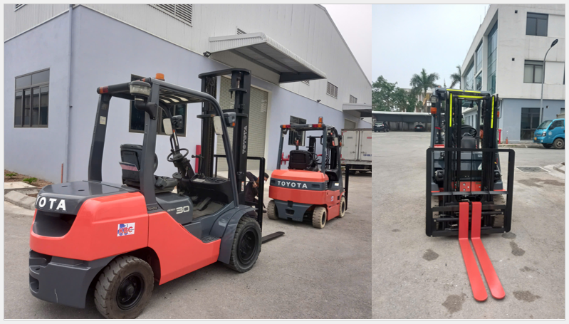 KBC bàn giao xe nâng dầu Toyota 3 tấn và xe nâng điện Toyota 2.5 tấn tại KCN Tràng Duệ, Hải Phòng. Xe chất lượng Nhật Bản, vận hành bền bỉ, hiệu suất cao.