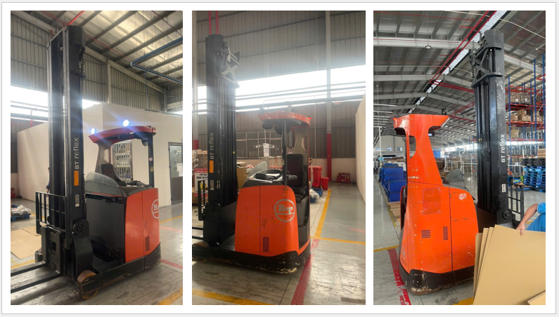 Xe nâng reach truck BT ngồi lái – thương hiệu Toyota Thụy Điển, được bàn giao tại kho hàng Hải Phòng
