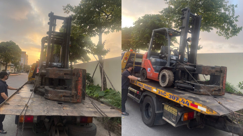 Xe nâng kẹp tròn Toyota 3 tấn đã qua sử dụng được Xe nâng KBC bàn giao tận nơi cho khách hàng tại Hải Phòng.