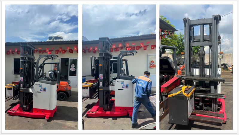 KBC chuẩn bị bàn giao xe nâng 3 chiều three-way tại khu công nghiệp Hải Phòng
